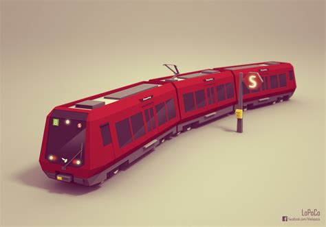 The S-train is the urban rail network that serves Copenhagen and its surroundings. Low Poly Car ...