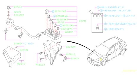 2019 Subaru Outback Fuse box. A component that houses fuses - 82241FJ051 - Genuine Subaru Part