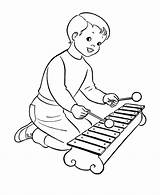 Boy Is Playing Xylophone coloring Page  Download Print Or Color sketch template