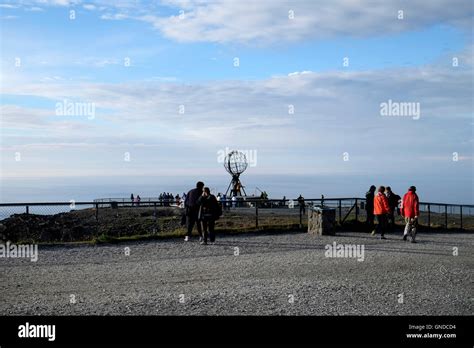 Norway, Nordkapp, Globe Monument Stock Photo - Alamy