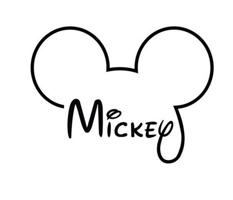 Mickey Mouse Outline, Mickey Mouse Silhouette, Disney Silhouette, Mickey Mouse Head, Disney ...
