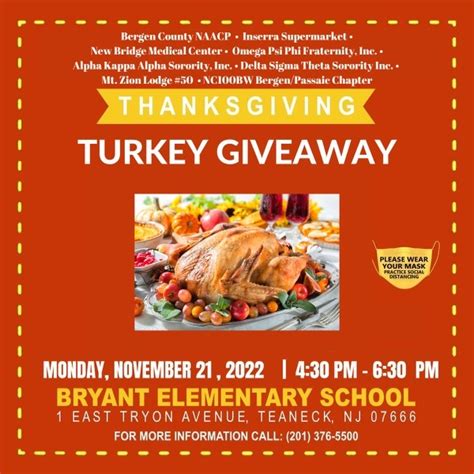 Thanksgiving Turkey Giveaway - Bergen County NAACP