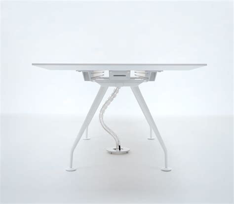 White Modern Large Conference Table - Ambience Doré