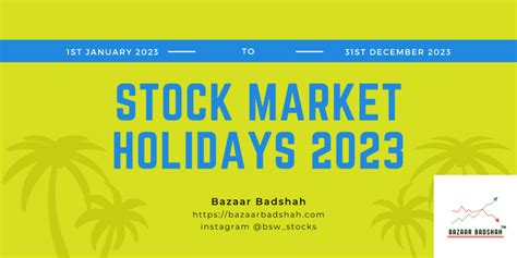 Stock Market all holidays for 2023 - Bazaar Badshah