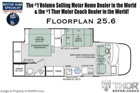 New 2019 Thor Motor Coach Vegas 25.6 RUV for Sale at MHSRV.com W/Stabilizers Floorplan | Thor ...