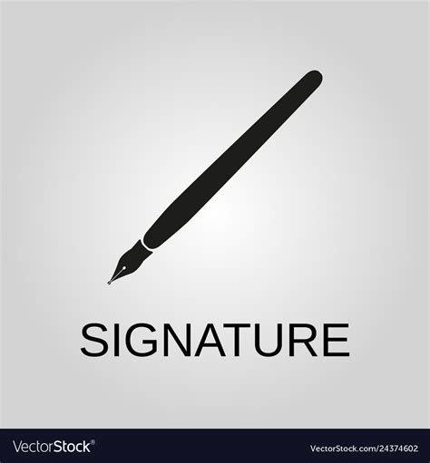 Signature icon symbol flat design Royalty Free Vector Image