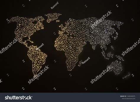 Abstract World Map On Night Sky Stock Photo 1349549975 | Shutterstock