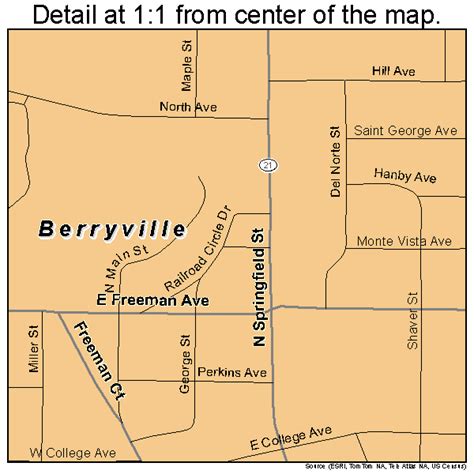 Berryville Arkansas Street Map 0505560