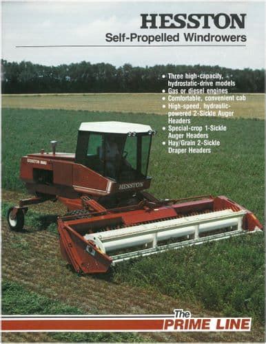 Hesston Self Propelled Windrower 6450 6550 6650 Brochure