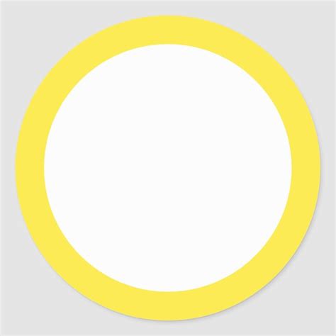 Yellow solid color border blank classic round sticker | Zazzle | Round ...