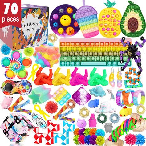 Buy 70 PCS Fidget Packs Fidget Toy Set Anti-Anxiety Tools, Big Size Easter Fidget Block Set ...