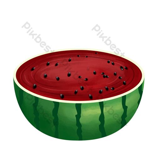 Drawing Creative Half Watermelon Element Design PNG Images | PSD Free ...