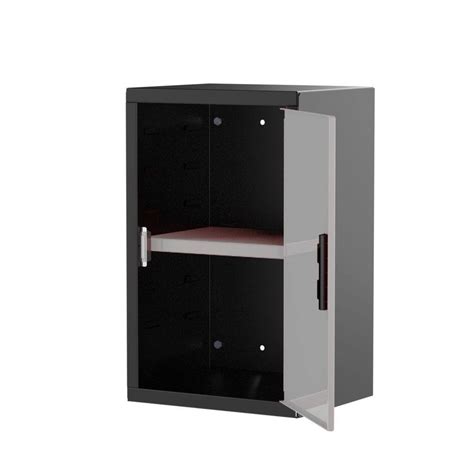 1-Shelf Wall Mounted Garage Cabinet in Black (15 in W x 24 in H x 12 in ...