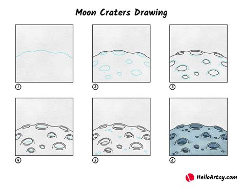 Moon Craters Drawing - HelloArtsy