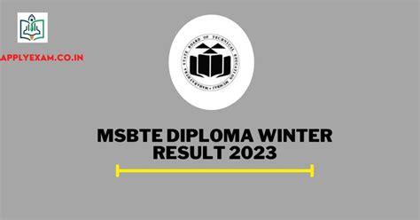 MSBTE Diploma Result Winter 2024 (Link), Check @ msbte.org.in - Apply Exam