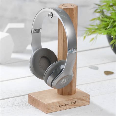 Personalised Solid Oak Headphone Stand By MijMoj Design ...