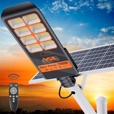Allsmartlife 1500W Solar Street Lights Outdoor Waterproof, 936 LEDs Solar Flood Light with ...