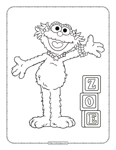 Sesame Street Zoe Pdf Coloring Pages