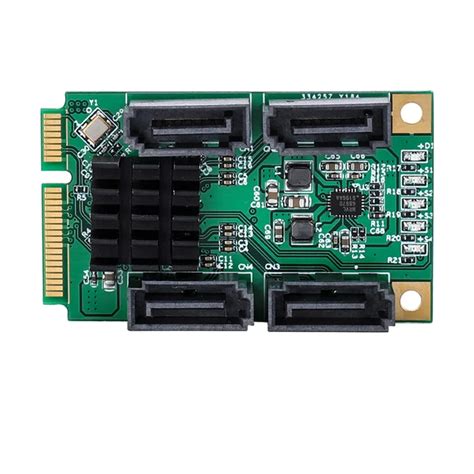 MINI PCIE switch to 4 SATA3.0 adapter card Mini ITX main board to expand SATA6GB black cluster ...