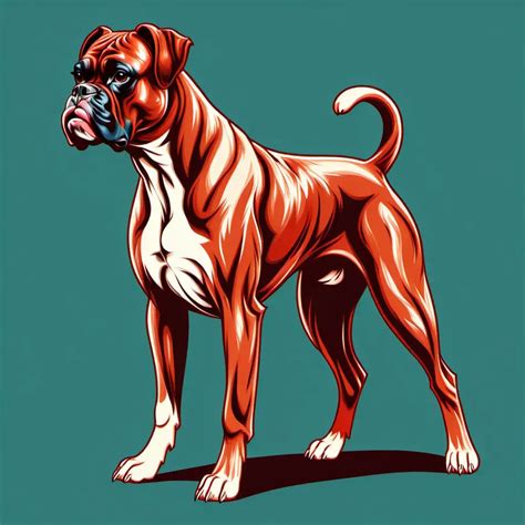 Muscular Boxer Dog Illustrated in Full Body Vector Art | MUSE AI