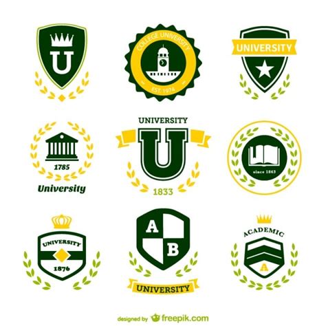 Free Vector | Green university logos