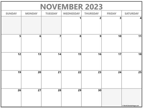 November 2023 calendar | free printable calendars