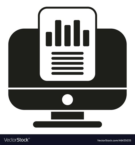 Pc market data icon simple business Royalty Free Vector