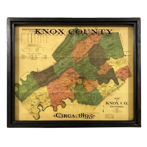 Vintage Knox County map- Circa 1895 - Framed Knox County, TN map