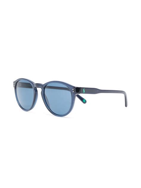 Polo Ralph Lauren Shiny round-frame Sunglasses | Blue | FARFETCH UK