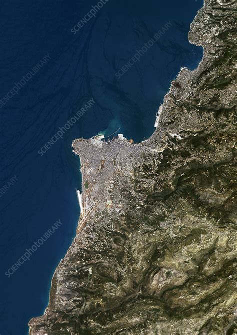 Beirut, Lebanon, satellite image - Stock Image - E780/1312 - Science ...