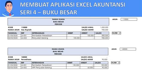 MEMBUAT APLIKASI EXCEL AKUNTANSI SECARA DETAIL SERI 4 - BUKU BESAR ...