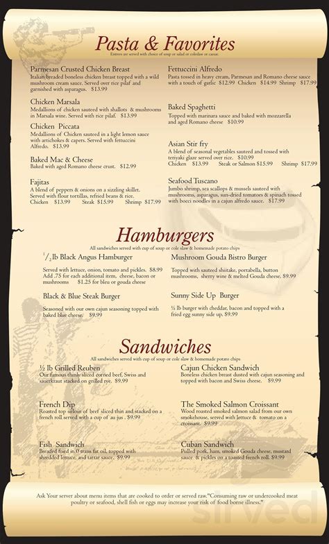 Catch 22 Bistro menu in Algonac, Michigan, USA