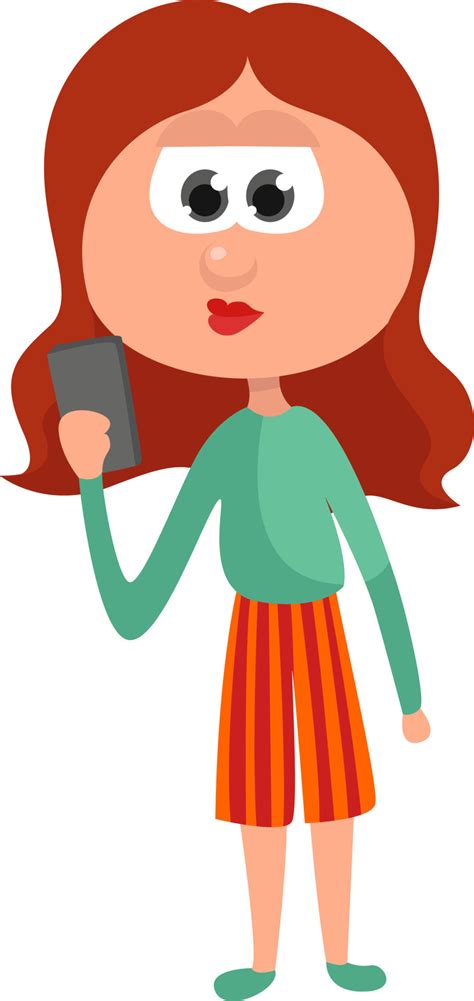 Girl with phone ,illustration,vector on white background 13518977 ...