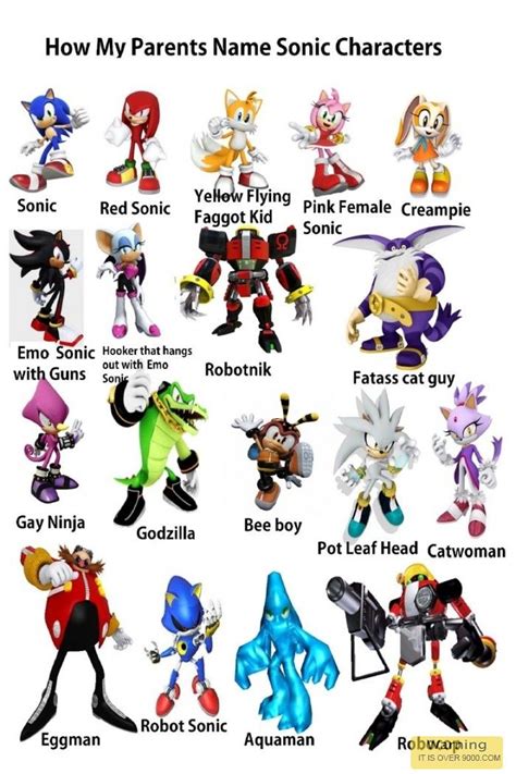 Sonic characters pictures and names