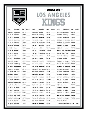 Printable 2023-2024 Los Angeles Kings Schedule