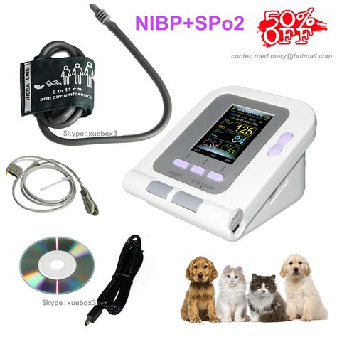 Digital Veterinary Blood Pressure Monitor with SpO2 Sensor NIBP Cuff ...