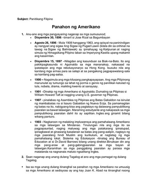 SOLUTION: Panitikang filipino panahon ng amerikano - Studypool