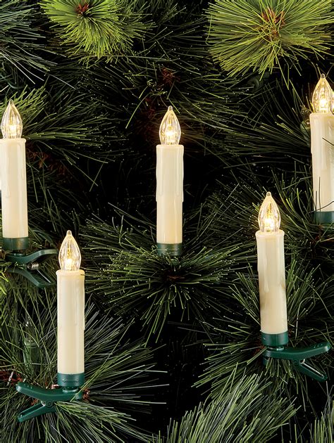 Clip-on Christmas Tree Candles, Set of 10 - LED Candle Lights | Primitive christmas tree ...