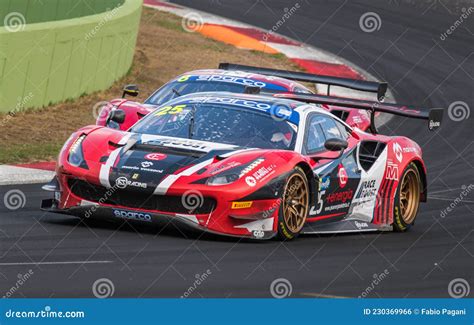 Ferrari 488 GT Car Spectacular Action On Racing Track Circuit, Editorial Image | CartoonDealer ...