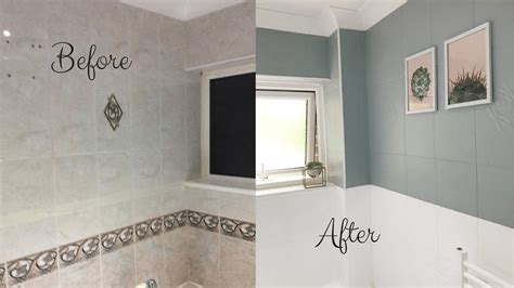 tile paint before and after bathroom - Hershel Villa