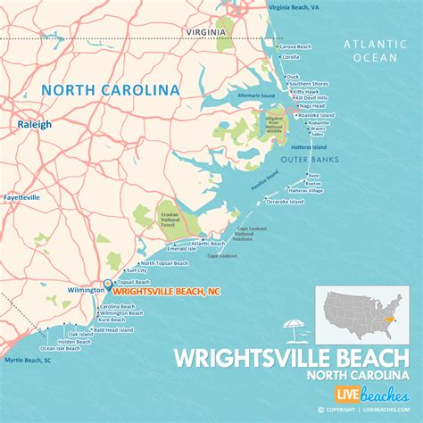 Map of Wrightsville Beach, North Carolina - Live Beaches