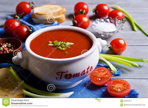 Tomato puree the soup stock photo. Image of culinary - 64441674