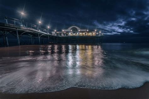 Cleethorpes Pier at Night with Reflections