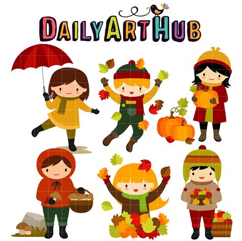 Autumn Kids Activity Clip Art Set – Daily Art Hub // Graphics ...