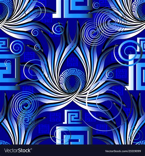 Bright blue greek abstract seamless pattern Vector Image