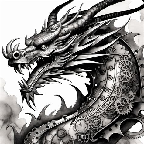 Steampunk Dragon Tattoo Designs