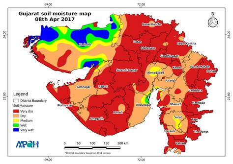 Soil Moisture Map for the state of Gujarat - Aapah Innovations Pvt Ltd