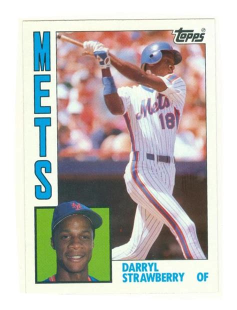 Darryl Strawberry baseball card Rookie Season (New York Mets) 1984 Topps Super #12 size 5x7