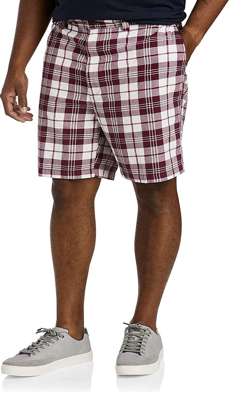 Big and Tall Essentials by DXL Men's Plaid Shorts, Burgundy Multi, 42W - Walmart.com