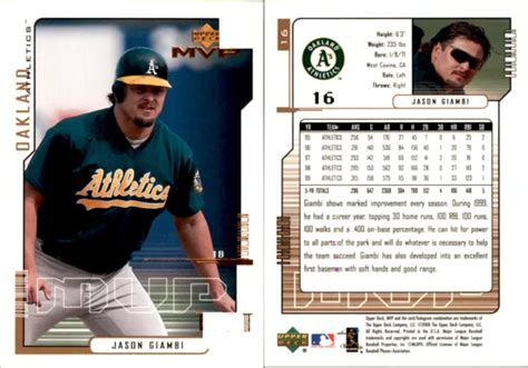 CARTE JASON GIAMBI 2000 Upper Deck MVP #16 Oakland Athletics EUR 1,10 ...